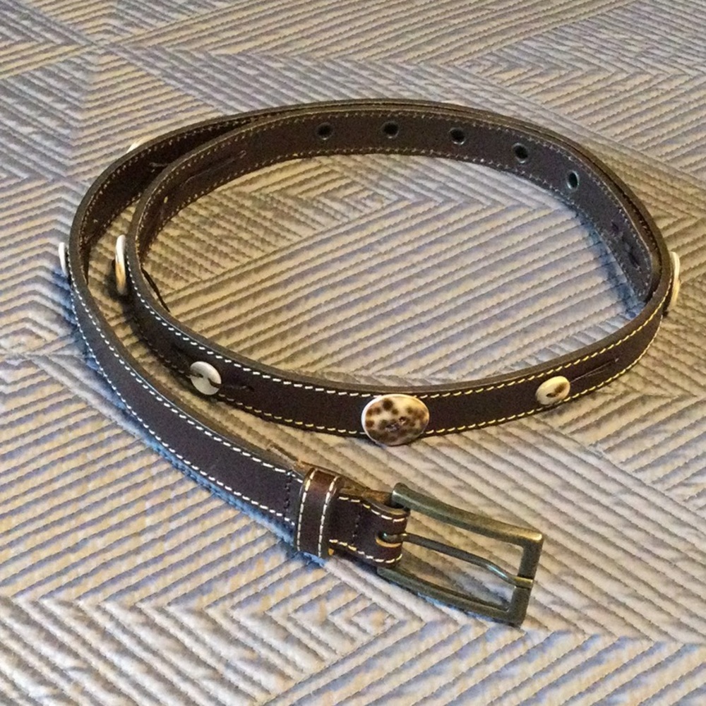 Sangiorgio brown, genuine Italian leather, medium size belt for women